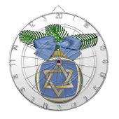 Judaica Hanukkah Star van David Ornament Print Dartbord (Voorkant)