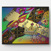 Judaica Happy Purim Plaque de vacances juive (Devant)