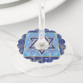 Judaica Jewish Star van David Wine Charm Blue (Dichtbij)