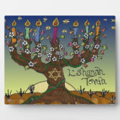 Judaica L'shanah Tovah Arbre de vie Plaque (Devant)
