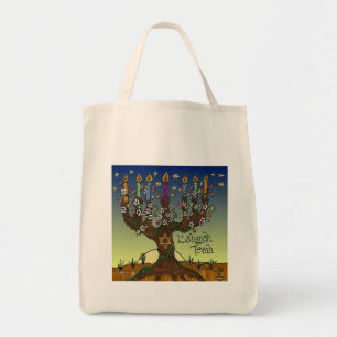 Judaica L'shanah Tovah Tree of Life Gifts Apparel Tote Bag