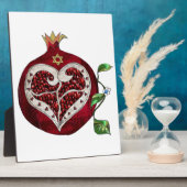 Judaica Pomegranate Heart Hanukkah Rosh Hashanah Fotoplaat (Zijkant)