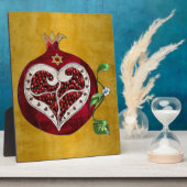 Judaica Pomegranate Heart Hanukkah Rosh Hashanah Fotoplaat (Zijkant)