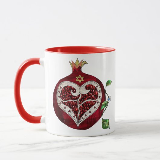 Judaica Pomegranate Heart Hanukkah Rosh Hashanah Mok (Links)