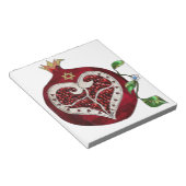 Judaica Pomegranate Heart Hanukkah Rosh Hashanah Notitieblok (Schuin)