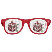 Judaica Pomegranate Heart Hanukkah Rosh Hashanah Retro Zonnebril (Voorkant)
