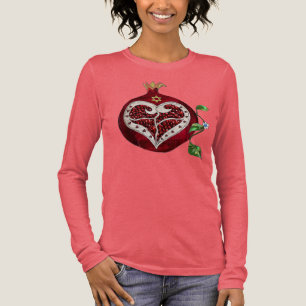 Judaica Pomegranate Heart Hanukkah Rosh Hashanah Tri-Blend Shirt