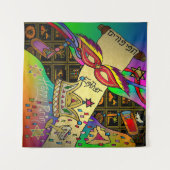 Judaica Purim Esther Celebration Dark Art Print Wandkleed (Voorkant (horizontaal))