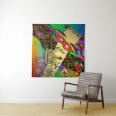 Judaica Purim Esther Celebration Dark Art Print Wandkleed (In Situ (horizontaal))