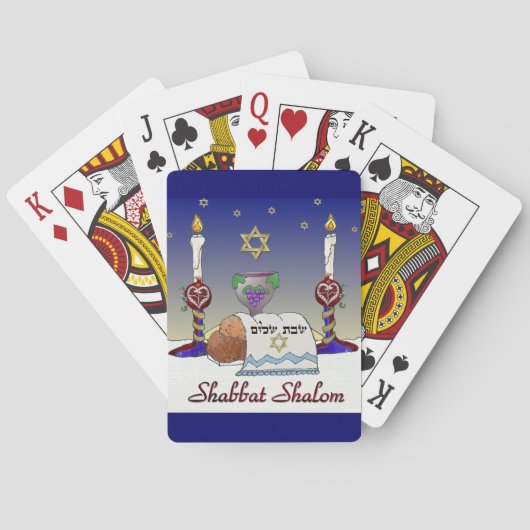 Judaica Shabbat Shalom Art Print Speelkaarten (Achterkant)