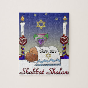 Judaica Sjabbat Sjabbat Sjaloom Kunstprint Legpuzzel
