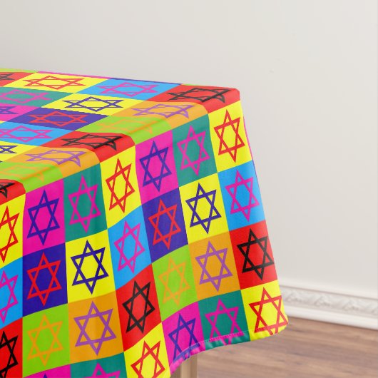 Judaica - Tablecloth - Colorful Jewish Stars Tafelkleed (Voorbeeld)