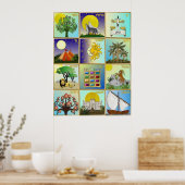 Judaïque 12 Tribus d'Israël Poster d'Art (Cuisine)