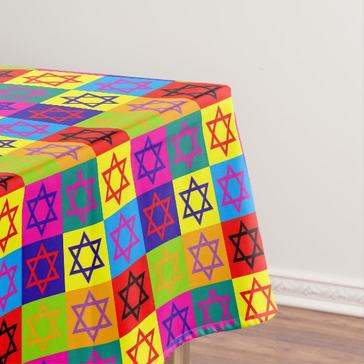 Judaïque - Nappe - Etoiles juives colorées (In Situ)