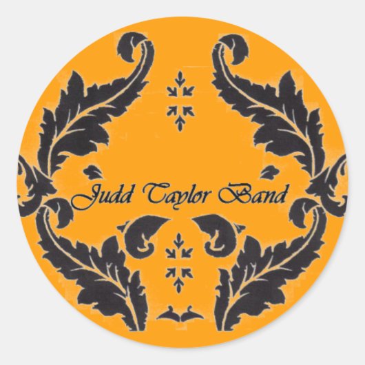JUDD TAYLOR LEAF LOGO RONDE STICKER (Voorkant)