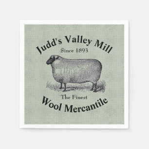 Judd's Valley Wool Mercantile  Sheep Afbeelding Servet