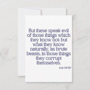 Jude 1:10 KJV Bible Verse Carte de voeux plat