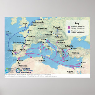 Judeo-Spaanse diasporakaart Poster