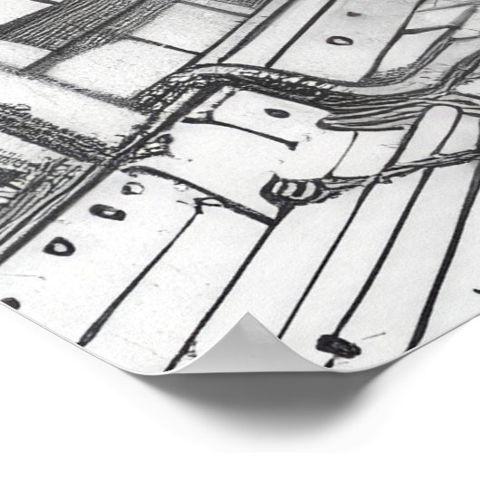 Judge Dredd met Shotgun - Retro Sci-Fi Poster (Hoek)