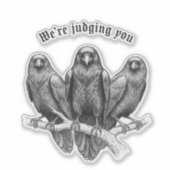 Judging Ravens Dark Academia Office Decor Sticker (Voorkant)