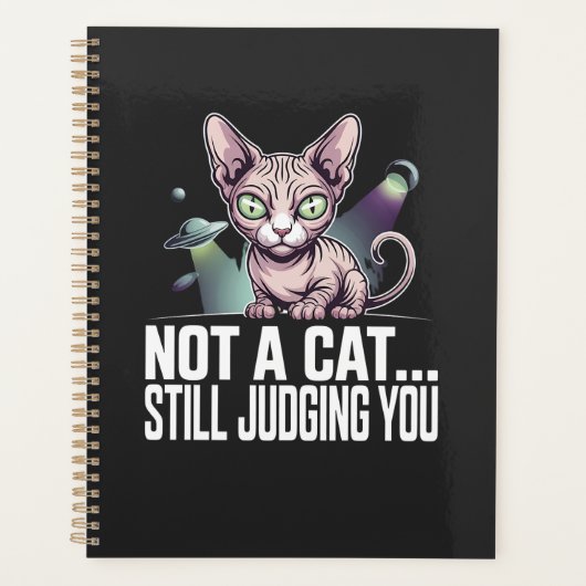 Judging Sphynx Cat UFO Alien Sarcastic Art Planner (Voorkant)