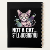 Judging Sphynx Cat UFO Alien Sarcastic Art Planner (Achterkant)