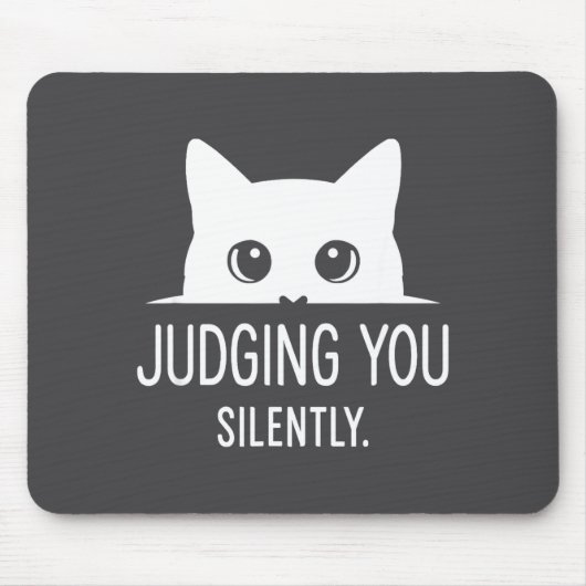 Judging You Silently - Funny Cat  Muismat (Voorkant)