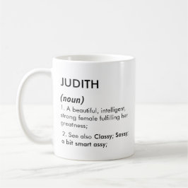 Judith naam, Bewerkbare naam, Aangepaste naam Koffiemok