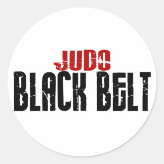 Judo Black Belt Ronde Sticker