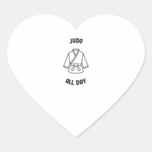 Judo de hele dag hart sticker