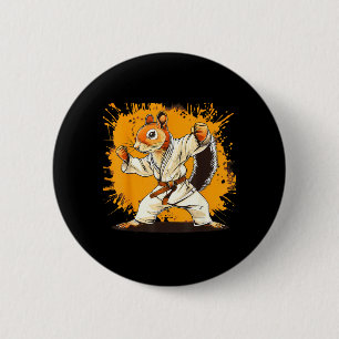 Judo Eekhoorn Aquarel Taekwondo Karate MMA Ronde Button 5,7 Cm