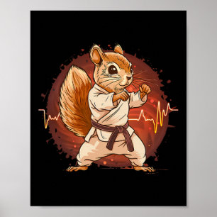 Judo Eekhoorn Hartslag Kickboksen Taekwondo Marti Poster