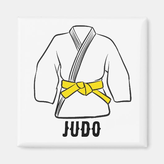 Judo gele riem promotie viering magneet (Voorkant)