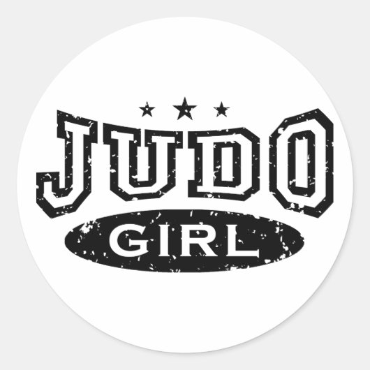 Judo Girl Ronde Sticker (Voorkant)