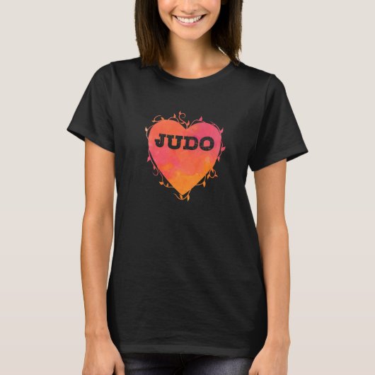 Judo Heart with writing and Tendrils T-shirt (Voorkant)