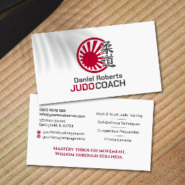 Judo instructor - Kanji and Rising Sun Visitekaartje