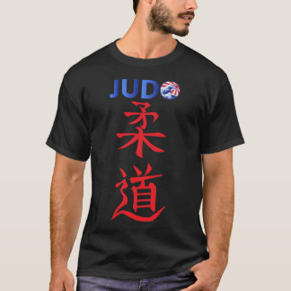 Judo Kanji Lettering Graphic met Japanse vlag T-shirt