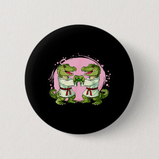 Judo Krokodil Natuur Kickboksen Taekwondo Martial Ronde Button 5,7 Cm