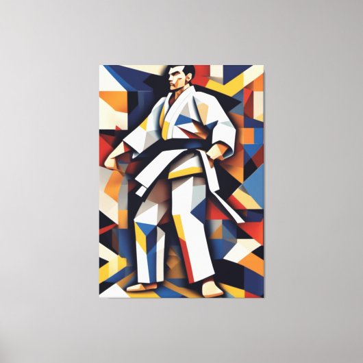 Judo kubisme canvas afdruk (Voorkant)