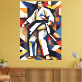 Judo kubisme canvas afdruk (Insitu (Woonkamer))