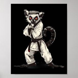 Judo Lemur Natuur Kickboksen Taekwondo Vechtkunst Poster