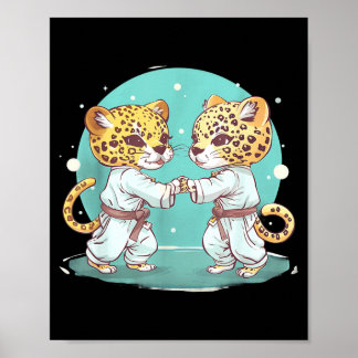Judo Luipaard Natuur Kickboksen Taekwondo Martial Poster