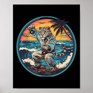 Judo Luipaard Natuur Kickboksen Taekwondo Martial  Poster
