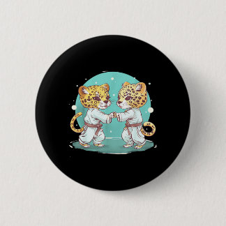 Judo Luipaard Natuur Kickboksen Taekwondo Martial Ronde Button 5,7 Cm