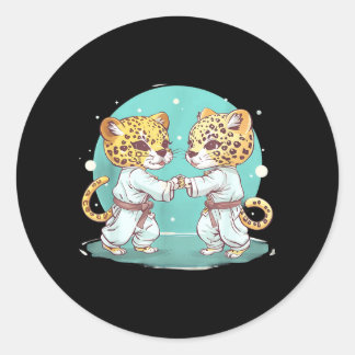 Judo Luipaard Natuur Kickboksen Taekwondo Martial Ronde Sticker