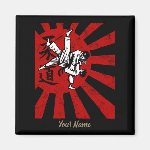 Judo Martial Arts Japans Retro Design Magneet