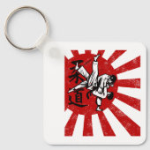 Judo Martial Arts Japans Retro Design Sleutelhanger (Voorkant)