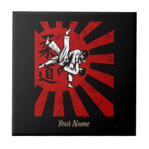 Judo Martial Arts Japans Retro Design Tegeltje