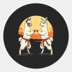 Judo MMA Alpaca Liefhebber Taekwondo Alpaca Zonson Ronde Sticker