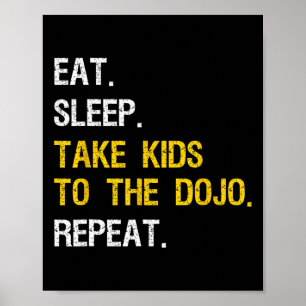 Judo Pap neemt Kinder mee naar Dojo Funny Karate M Poster